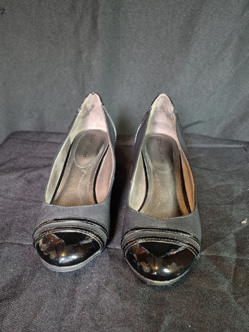 Women’s Black Cap-Toe Low Heel Pumps - Classic Style